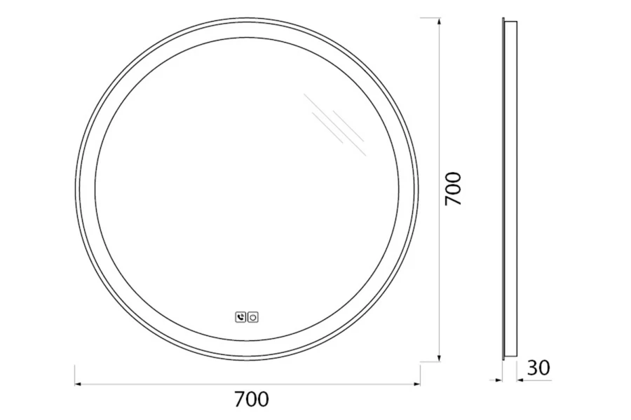 Зеркало с подсветкой SPC-RNG-700-LED-TCH-PHONE (изображение №6)