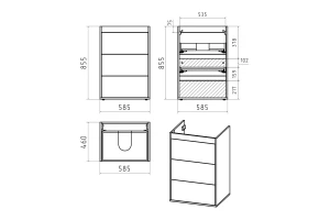 Тумба напольная под стиральную машину Grafit