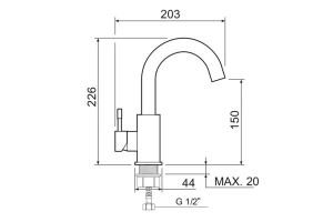 Второе фото. Смеситель для умывальника SUS124
