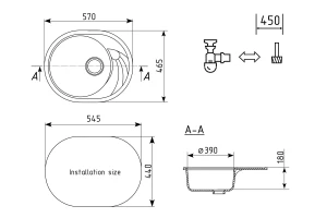 Второе фото. Мойка с крылом ULGRAN U-403