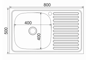 Второе фото. Мойка накладная с крылом MIXLINE 528173