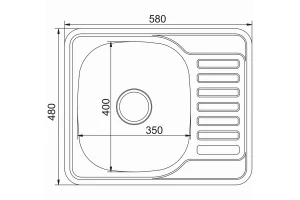 Второе фото. Мойка врезная с крылом MIXLINE 532309