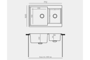 Второе фото. Мойка врезная Brig-772