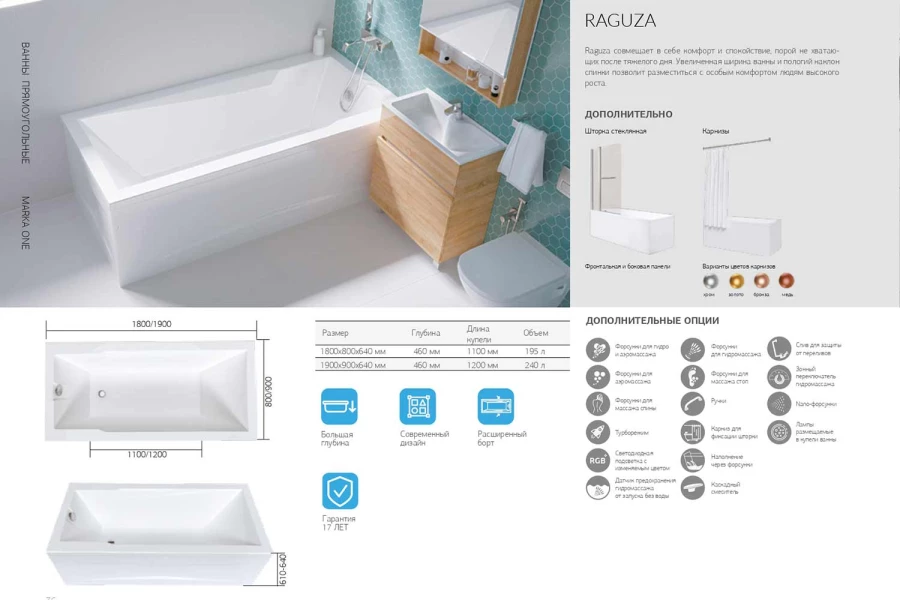 Ванна Raguza 180x80 см (изображение №4)