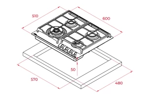 Газовая панель Teka GBC 64100 KBN BLACK
