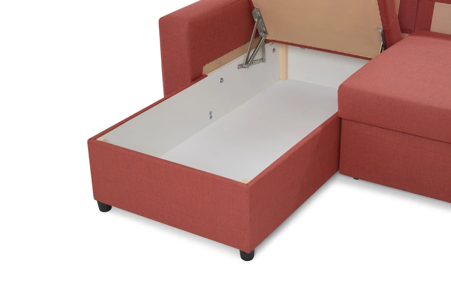Угловой диван-кровать - аналог IKEA VILASUND, 235х90х155 см, розовый (изображение №13)