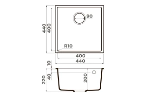 Второе фото. Мойка врезная OMOIKIRI Bosen 44