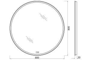 Второе фото. Зеркало с подсветкой SPC-RNG-800-LED-TCH-WARM