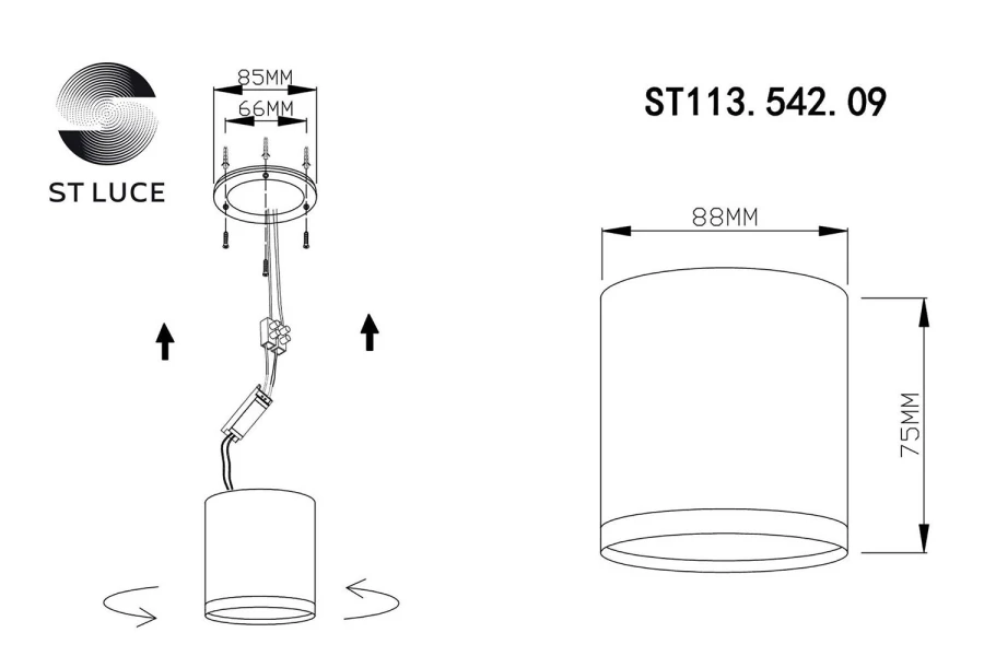 Светильник потолочный ST113.542.09 (изображение №3)
