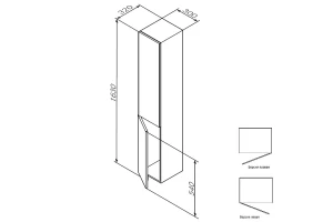 Второе фото. Шкаф-колонна AM.PM Gem подвесной левый