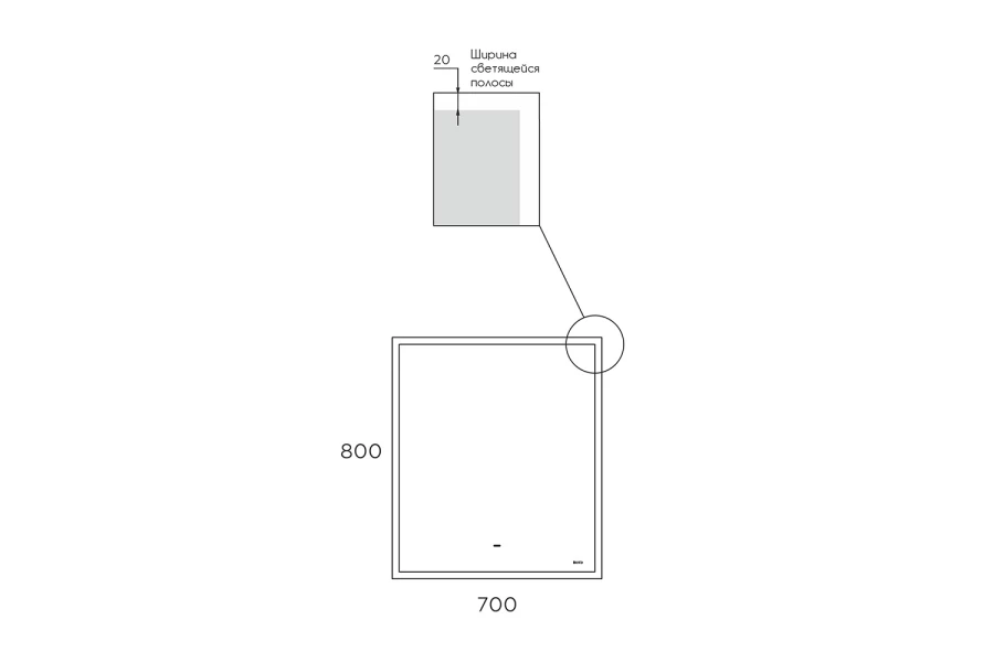 Зеркало с LED-подсветкой Cube (изображение №12)