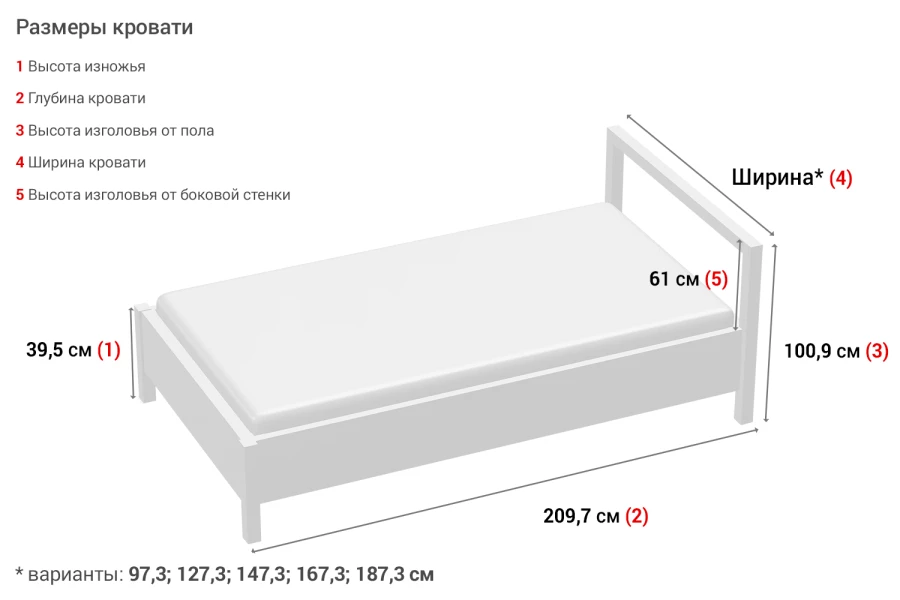 Кровать без подъёмного механизма Bauhaus (изображение №12)