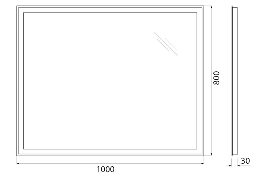 Зеркало с подсветкой SPC-GRT-1000-800-LED-BTN (изображение №5)