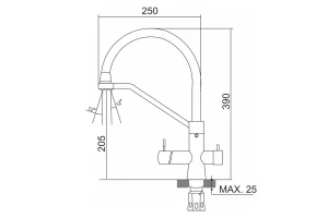 Второе фото. Смеситель для кухни SUS127BL-016F-015