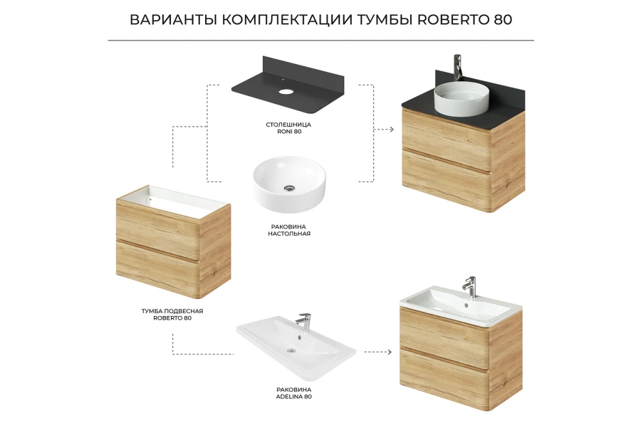 Тумба под раковину подвесная Roberto (изображение №8)