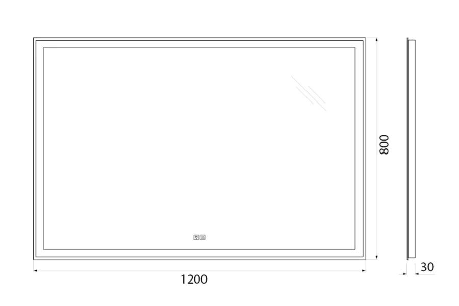Зеркало с подсветкой SPC-GRT-1200-800-LED-TCH-WARM (изображение №6)