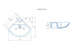 Второе фото. Умывальник полувстраиваемый Элегия