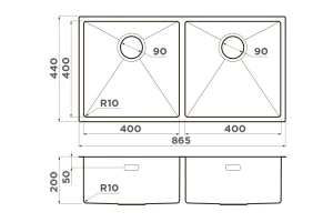 Второе фото. Мойка врезная OMOIKIRI Taki 86-2