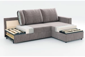 Угловой диван-кровать - аналог IKEA VILASUND, 235х90х155 см, бежевый