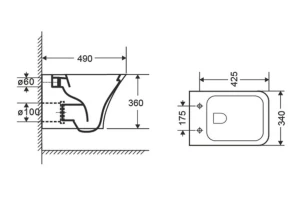 Второе фото. Унитаз подвесной ORANGE C02-100w