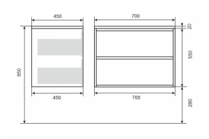 Второе фото. Тумба под раковину подвесная Next