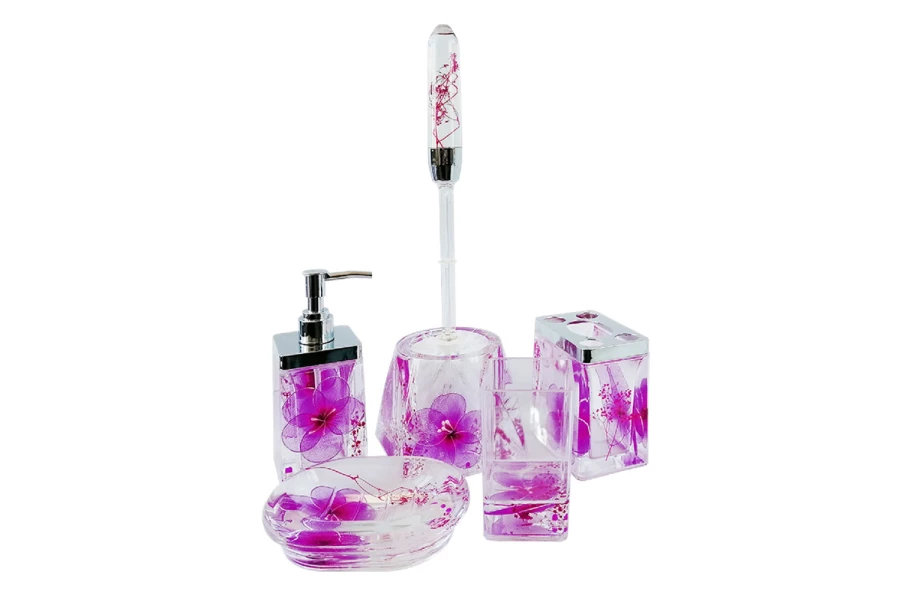 Подставка для зубных щёток АкваЛиния Фиолетовые лепестки (изображение №2)