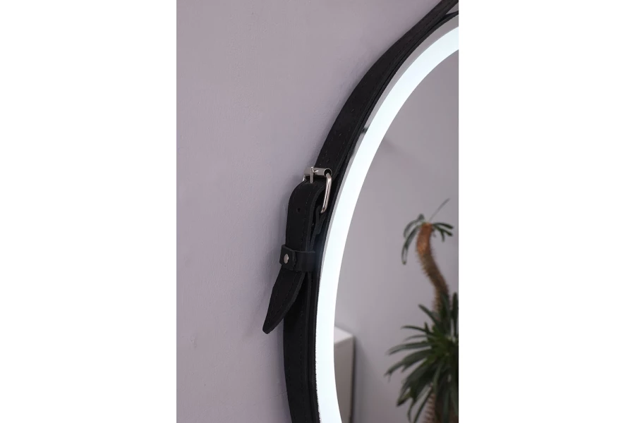 Зеркало на ремне Accent Black Led 65х65 см (изображение №14)