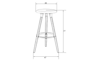 Второе фото. Барный табурет DOBRIN Royce White