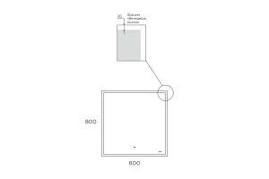 Второе фото. Зеркало с LED-подсветкой Cube