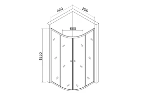 Второе фото. Душевой уголок AGGER A01-090TCR/G