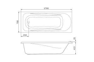 Второе фото. Ванна пристенная AM.PM Sense New 70x43 см