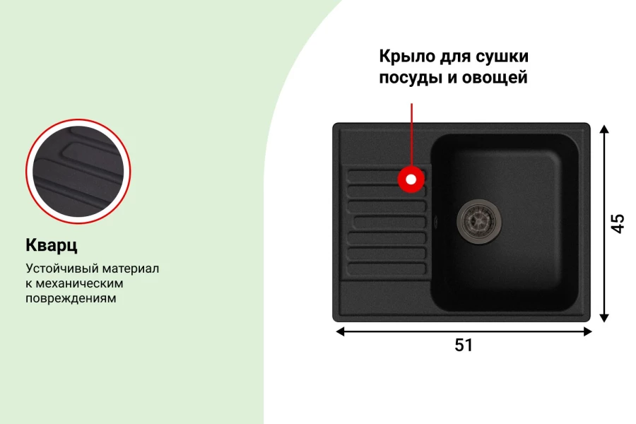 Мойка LEX GARDA 620 BLACK (изображение №2)