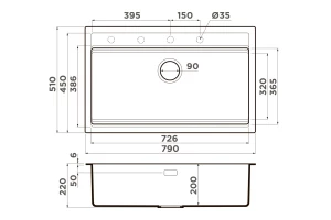Второе фото. Мойка врезная OMOIKIRI Kitagawa 79