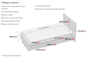 Кровать без подъёмного механизма Наоми
