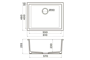 Второе фото. Мойка врезная OMOIKIRI Okinoshima 61