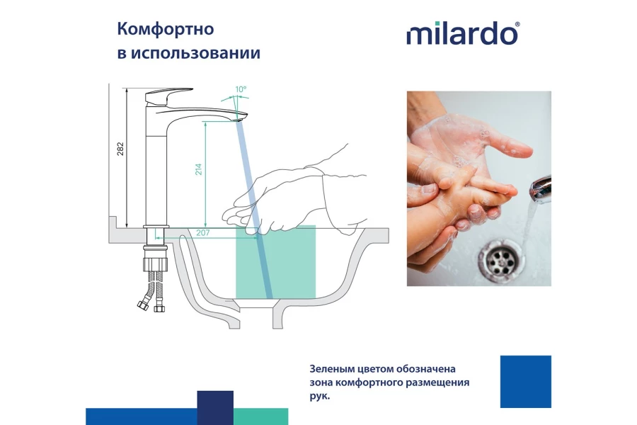 Смеситель для умывальника MILARDO Rora (изображение №2)