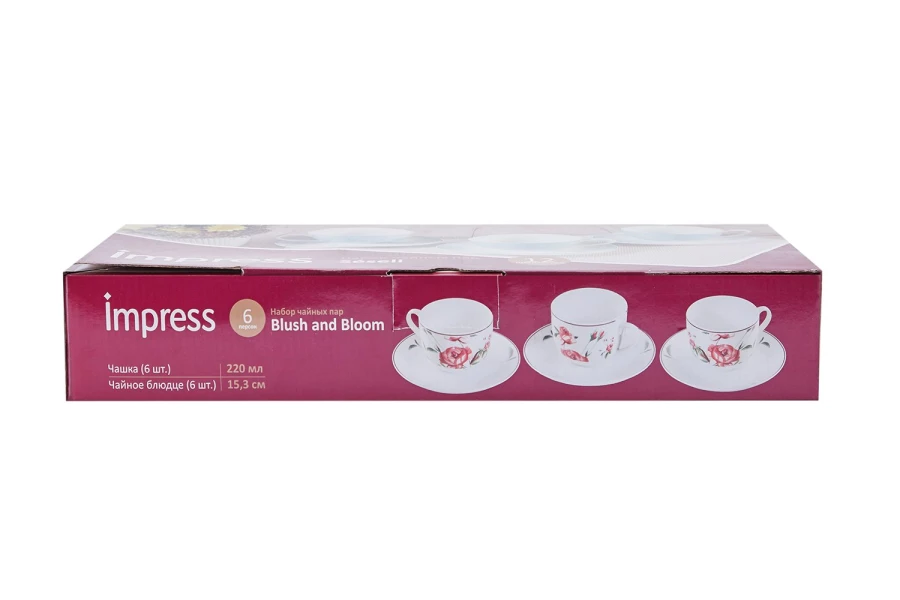 Набор чайных пар на 6 персон IMPRESS Blush and Bloom (изображение №4)