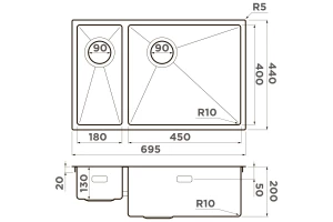 Второе фото. Мойка врезная Taki