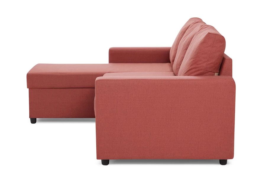 Угловой диван-кровать - аналог IKEA VILASUND, 235х90х155 см, розовый (изображение №7)