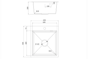 Второе фото. Мойка с выпуском UKINOX Практика