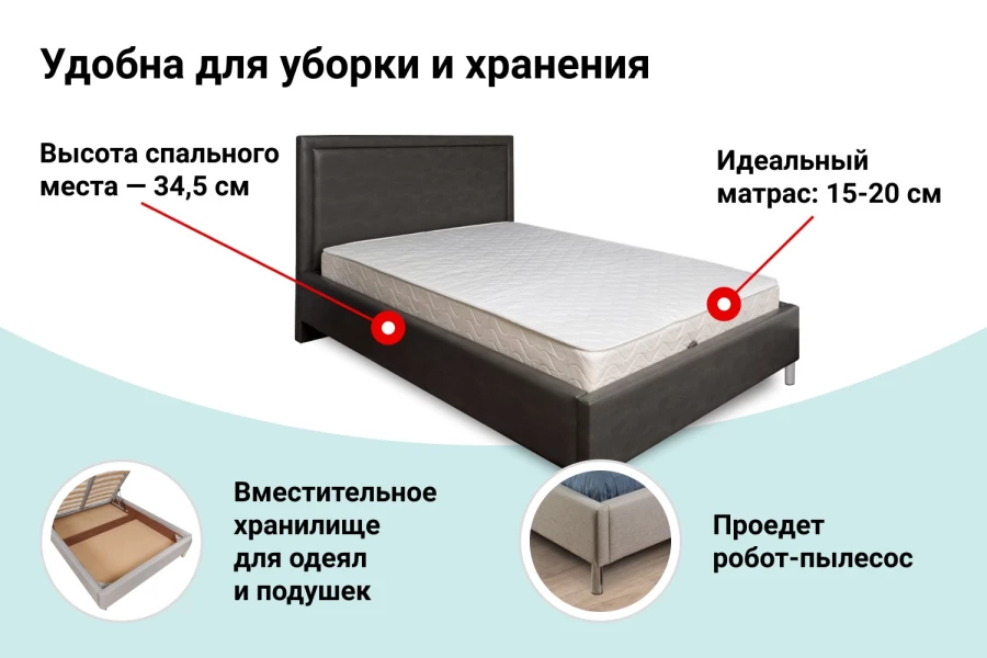 Кровать с подъёмным механизмом Абель (изображение №4)