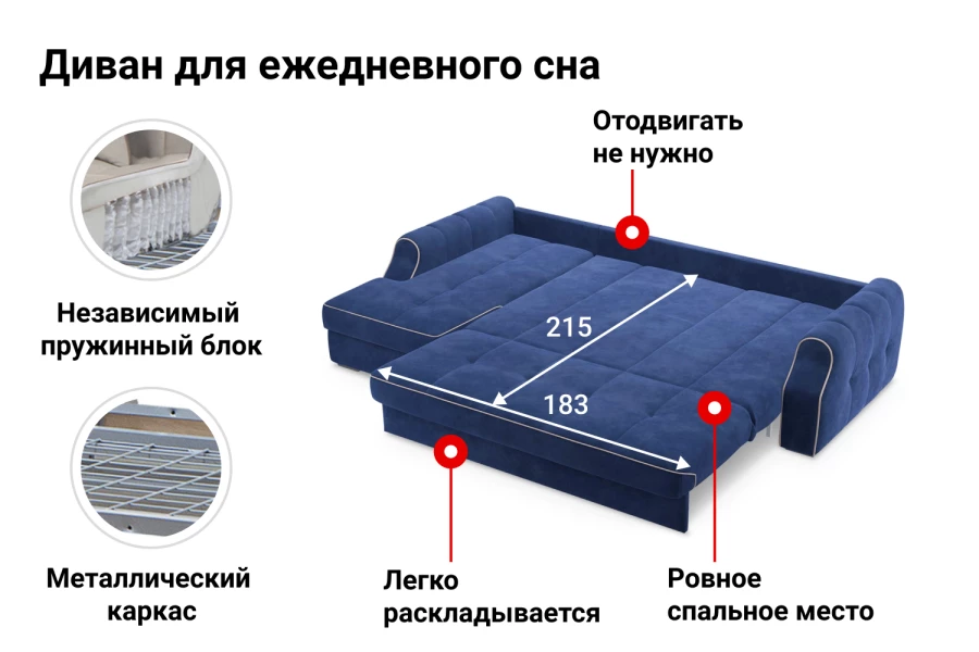 Угловой диван-кровать DREAMART Тулуза (изображение №4)