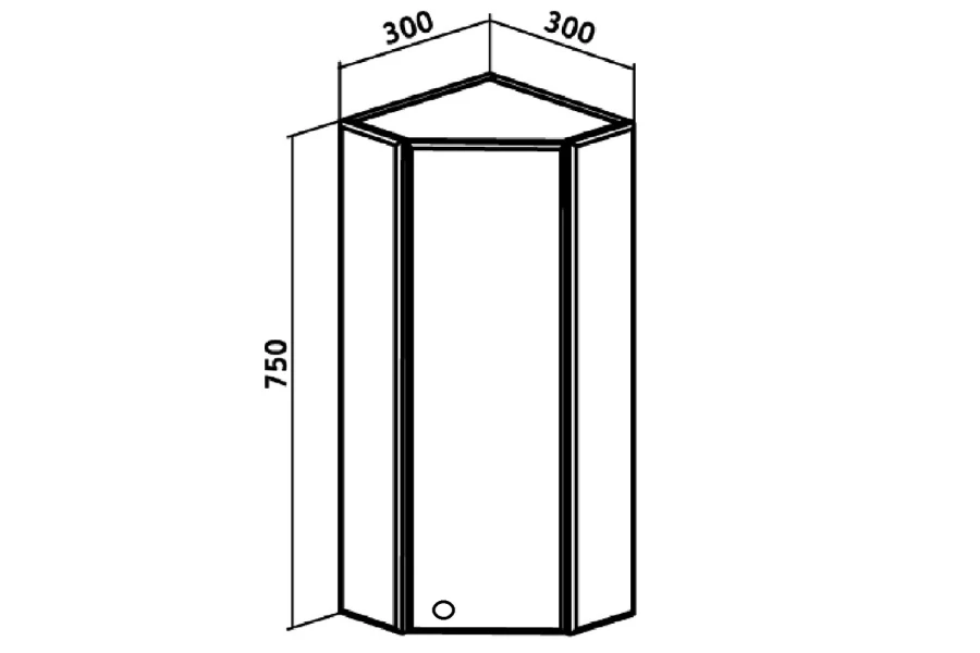 Шкаф навесной угловой RUNO Кредо (изображение №3)