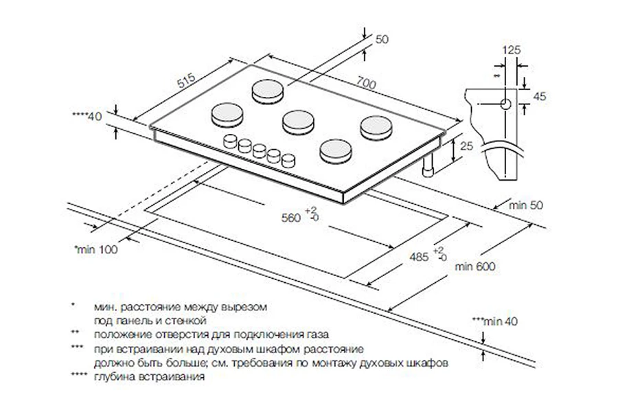 Газовая панель GRAUDE GS 70.1 (изображение №1)