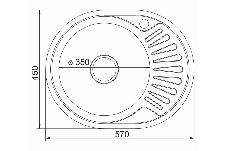 Мойка врезная с крылом MIXLINE 528191 (изображение №2)