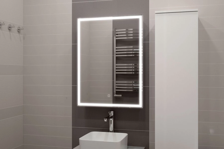 Шкаф с зеркалом правый Comfort Led 60х80 см с розеткой (изображение №2)