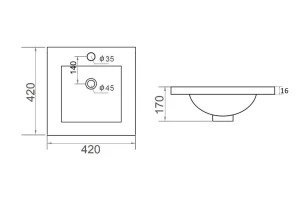 Второе фото. Раковина встраиваемая ORANGE B03-410w