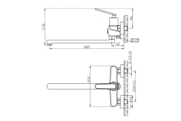 Смеситель для ванны AGGER Beauty A2621100