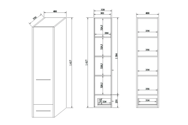 Шкаф-пенал подвесной правый Sanflor Ларго (изображение №4)