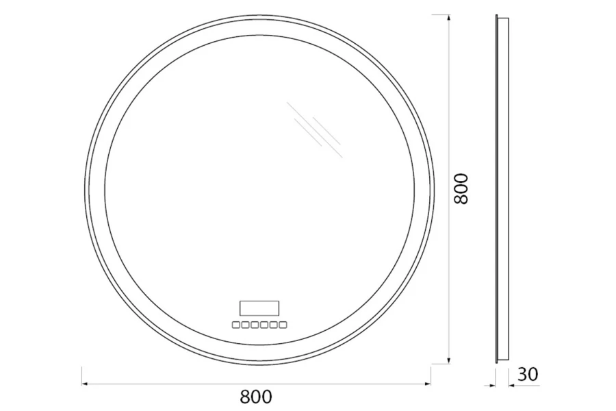 Зеркало с подсветкой SPC-RNG-800-LED-TCH-RAD (изображение №7)